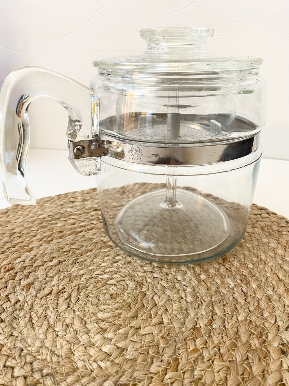 Vintage PYREX Flameware Glass Percolator Coffee Pot (7756) - Complete - Picture 3 of 16